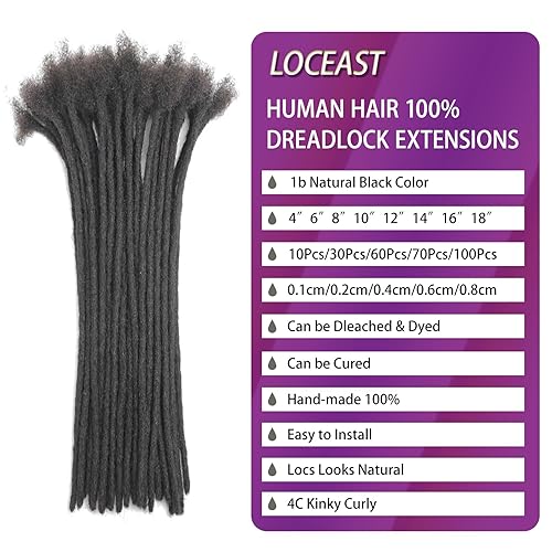 Miniatura 2 de Afro Kinkys - Cabello humano a granel para extensiones de rastas, rizos y trenzas, 8 pulgadas, cabello afro a granel 100% cabello humano, 1.06 oz