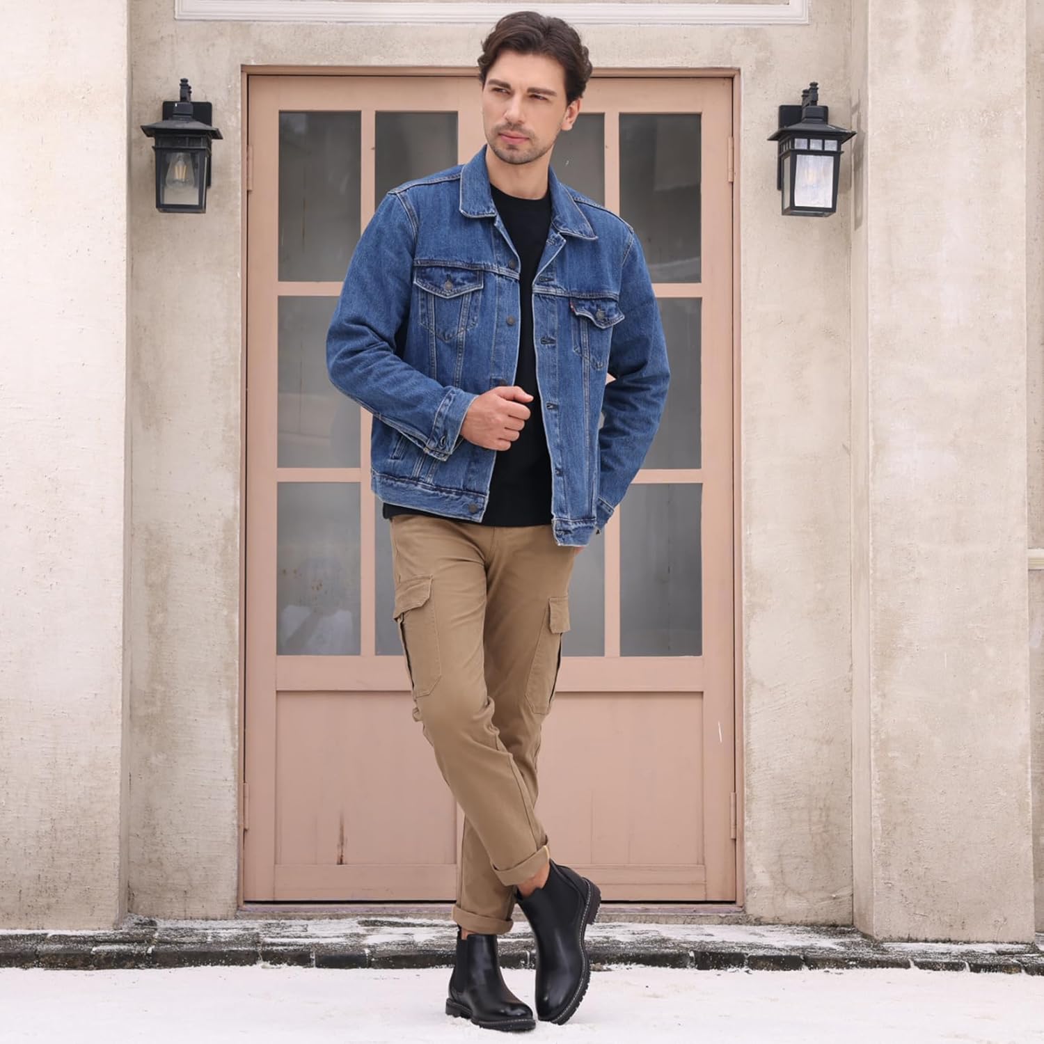 Mens Chelsea Boots Men Dress Boots Slip on Boots for Men Casual Ankle Boots - Image 2