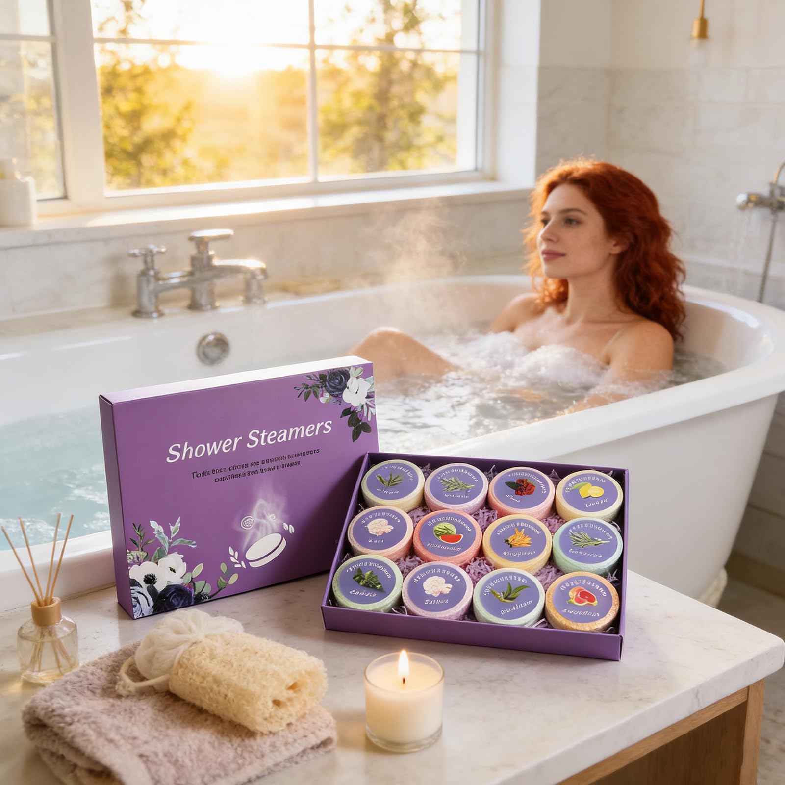 Parowary pod prysznic, aromaterapia, 12 sztuk, o powolnym uwalnianiu, pachnące tabletki do kąpieli, relaksujące ręczniki do aromaterapii, dla kobiet, mężczyzn, kobiet, dziewczyny, żony, na Dzień