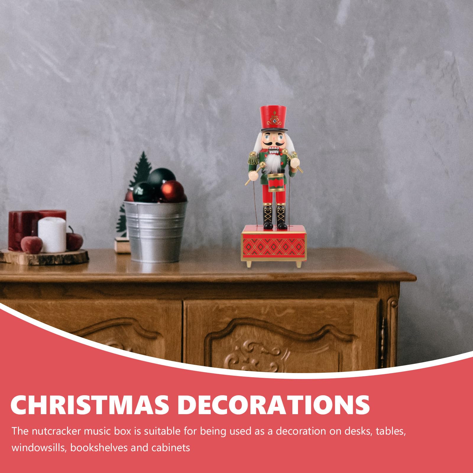 Weihnachts Spieluhr im Nussknacker Design 32cm Musikspiel und Tischdekoration für Festliche Weihnachtsstimmung