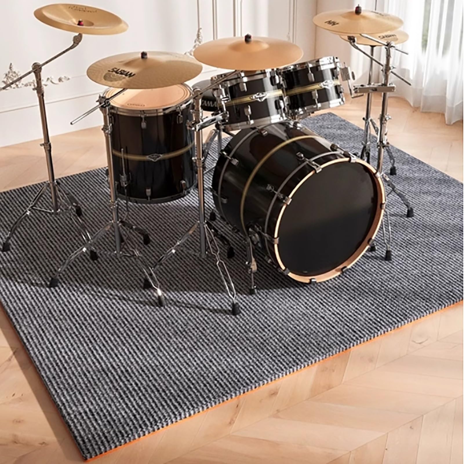 Schalldichte Akustikteppich-Pads, dicke, rutschfeste Bodenmatte für Klavier und Schlagzeug, brauner absorbierender Teppich für verbesserte Klangqualität und Vibrationskontrolle
