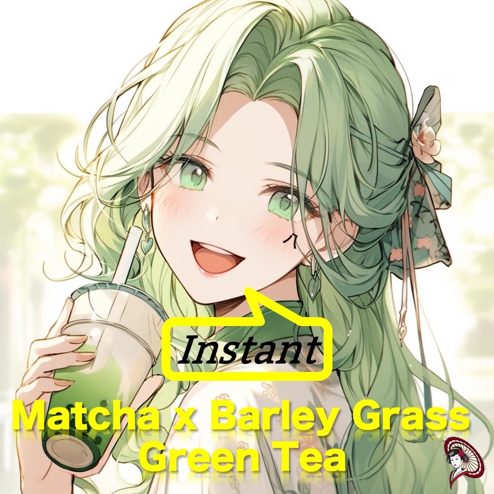 2g x 10 Stick Packs x 1 bag Yachirin Character Authentic Matcha Green Tea with Young Barley Grass — view 2