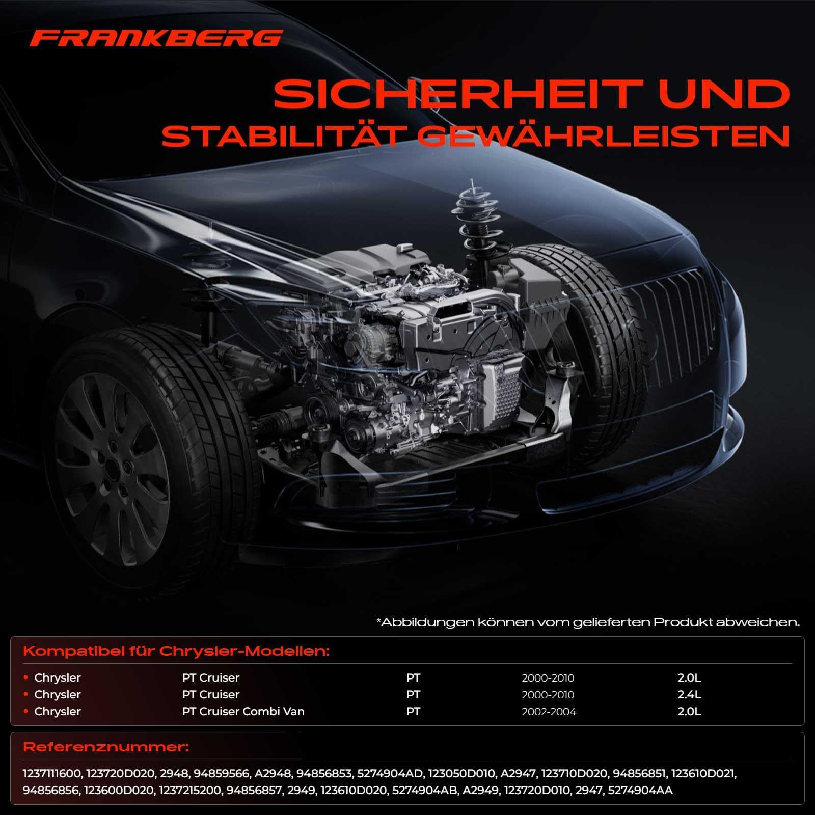Frankberg 2x Supporti Motore 1x Supporto del cambio Compatibile con PT Cruiser 2.0 2.4 Combi Van