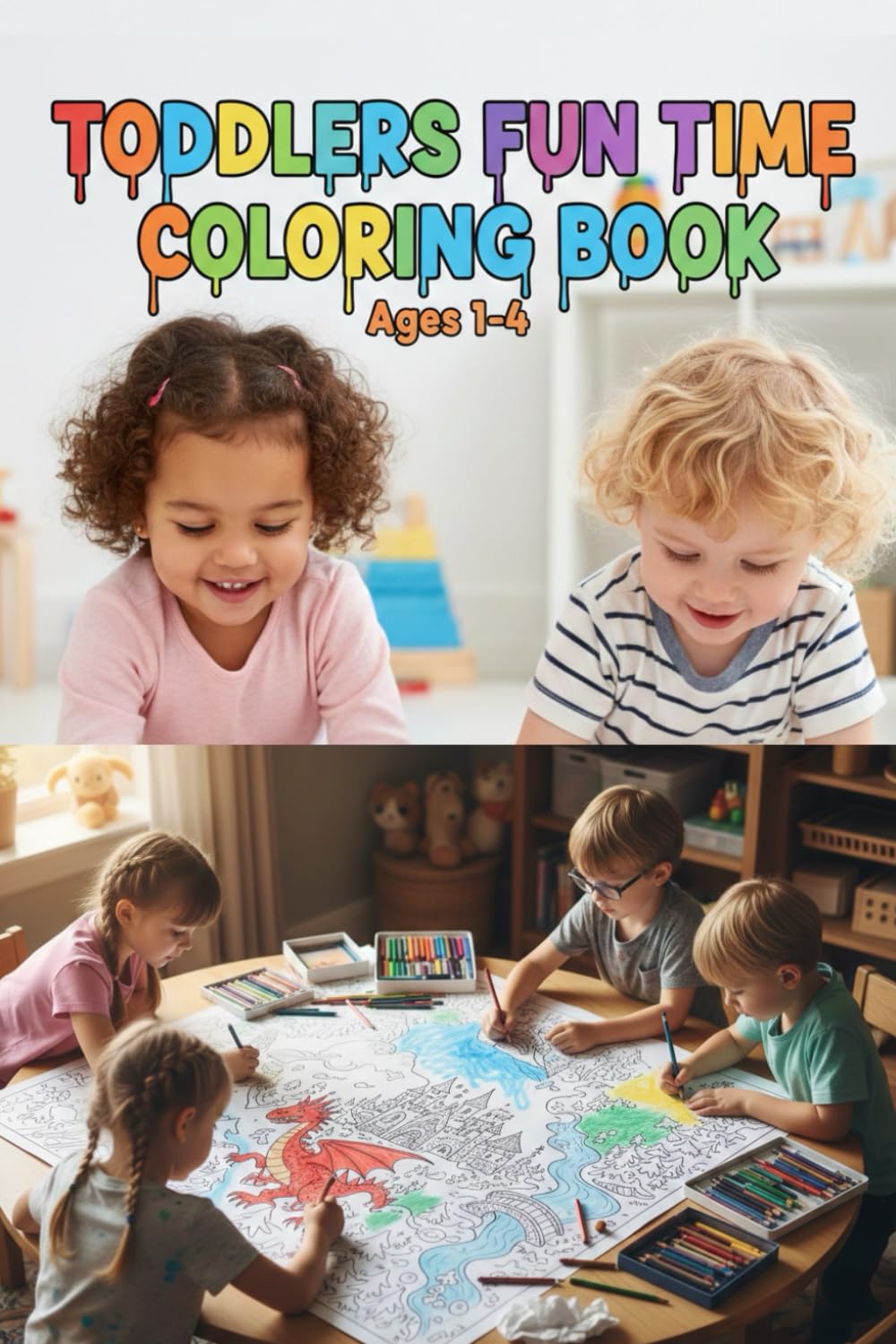 Toddlers Fun Time Coloring Book Big Simple Coloring Pages for Toddlers Ages 1–4