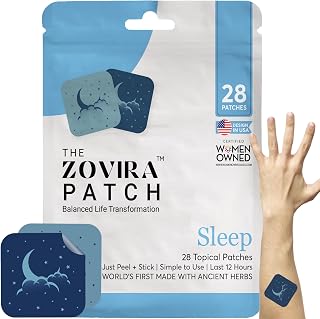 Zovira™ Sleep Patches for Adults — Extra Strength Melatonin & Magnesium Patch — Time-Release Sleep Aid Stickers — Non-Habit Forming, Hypoallergenic — 28 Transdermal Patches for Deep Rest & Relaxation