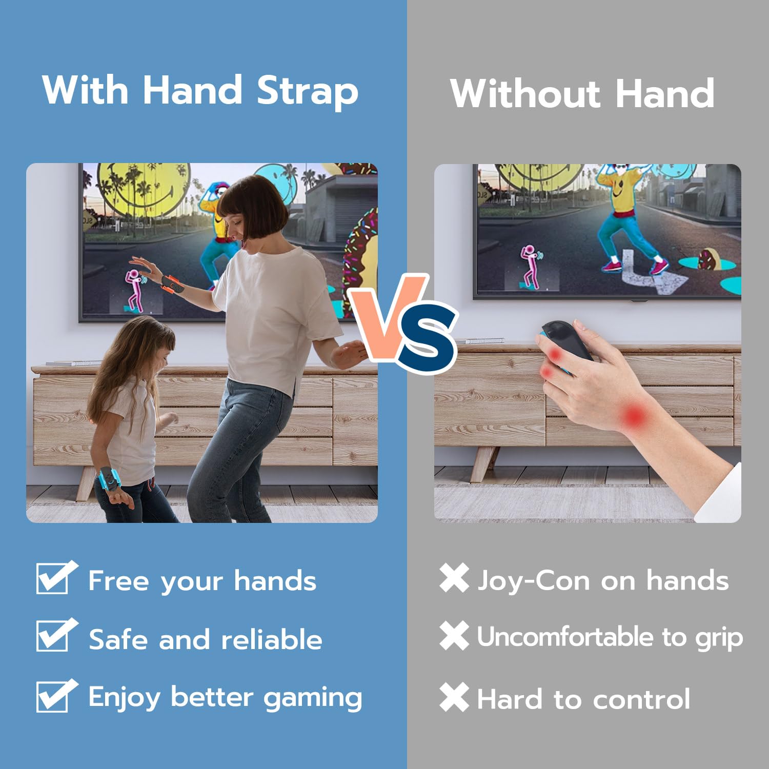 Tolesum Zestaw 2 opasek na nadgarstek Switch 2 Just Dance 2025, 2024, 2023 i 2022 Zumba Burn It Up,regulowany elastyczny,oddychający pasek na nogę, kompatybilnySwitch 2 JoyCon dla dorosłych i dzieci