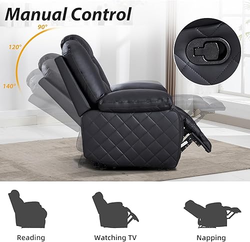 Miniatura 5 de EBELLO Sofá Reclinable Manual Loveseat de Cuero Sintético, Sillón Sofá Reclinable de 2 Asientos con Consola Central, Almacenamiento Oculto y
