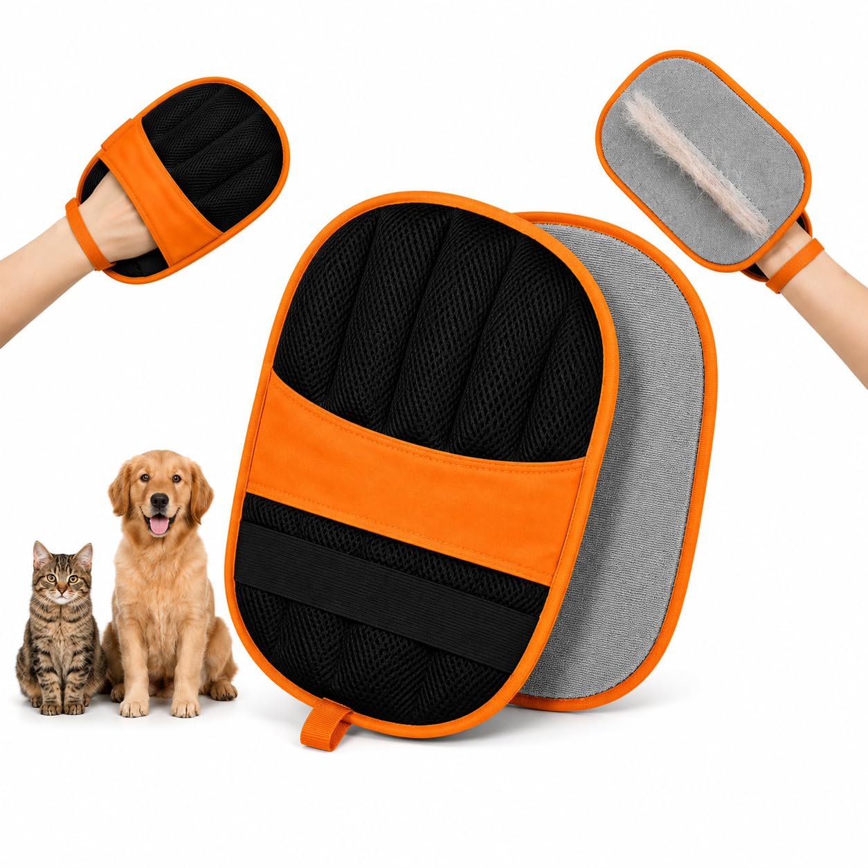 Pet Hair Remover Glove for Dogs & Cats – Reusable Electrostatic Fur Removal Mitt for Sofa, Bed, Carpet, Furniture, Car Seats & Clothes