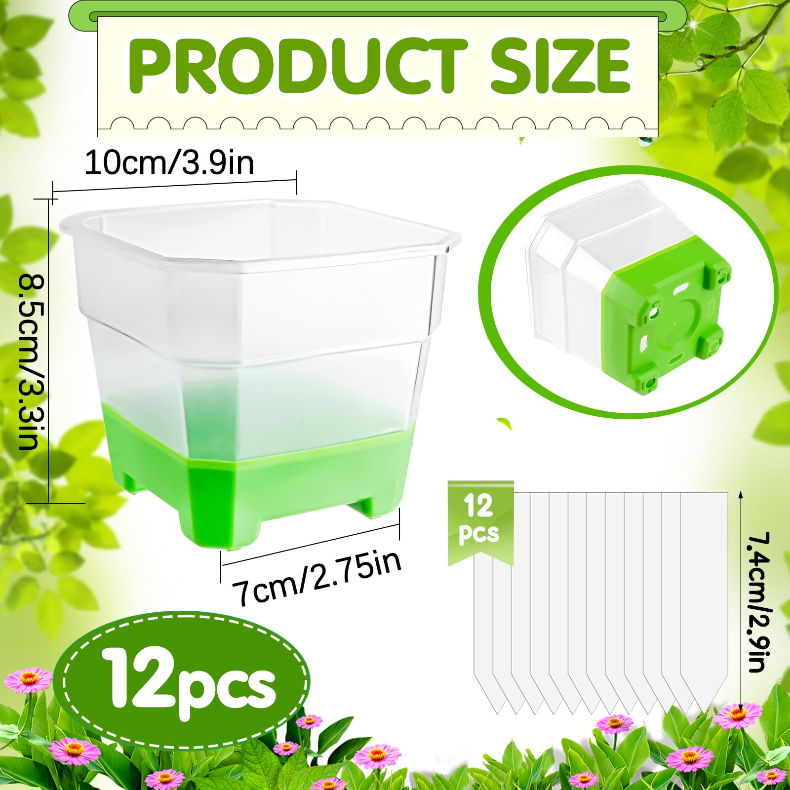 Set Di 10 Vasi Per Piante In Plastica Trasparente Con Fori Di Drenaggio - Misure Varie Per Orchidee E Grasse - 5