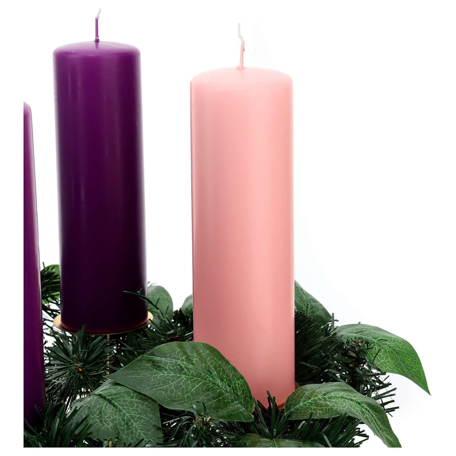 Kit corona Avvento candele liturgiche opache 20x6 cm