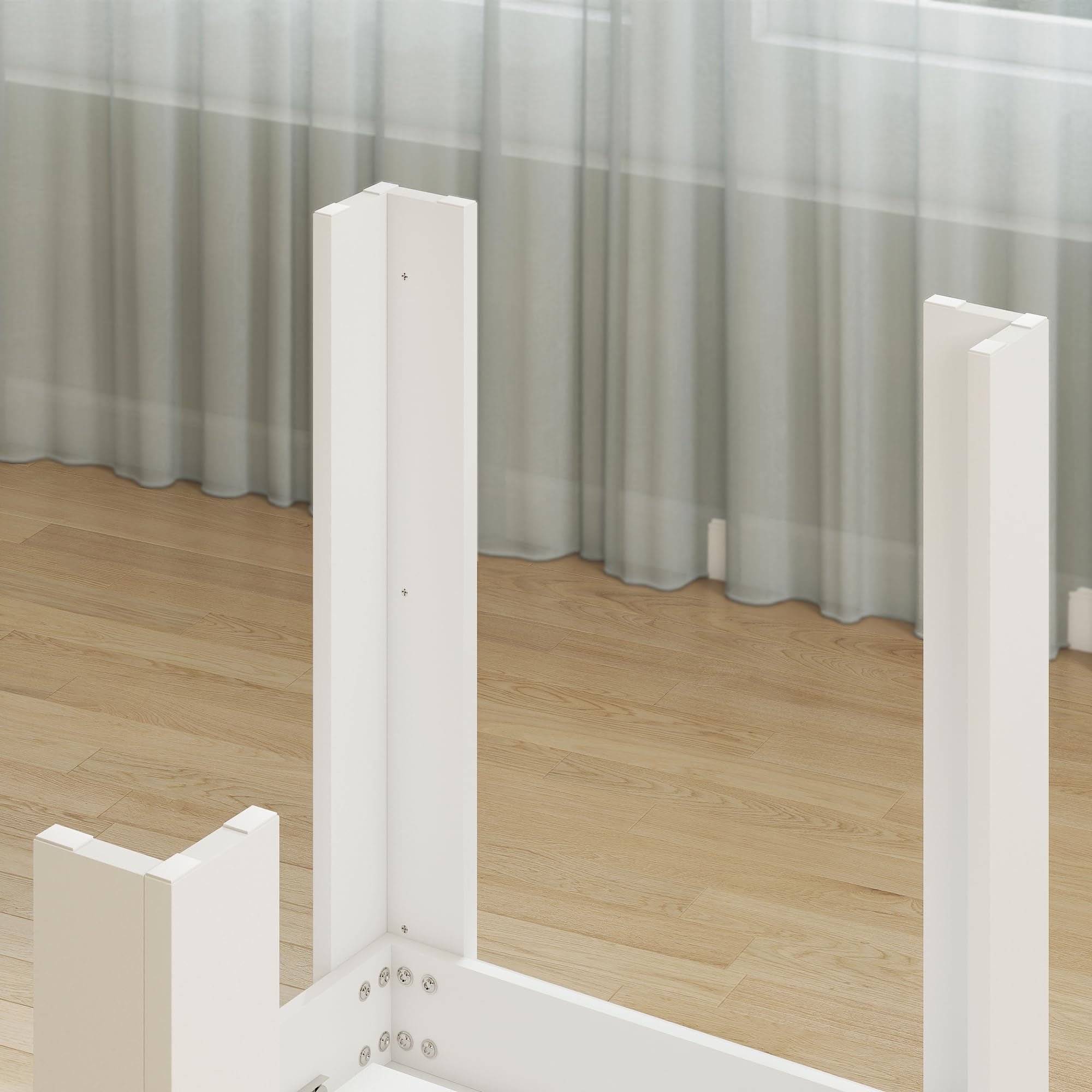HOMCOM Tavolo da Pranzo Allungabile per 6-8 Persone con Pannelli a Ribalta, Tavolo da Cucina Allungabile in MDF, per Sala da Pranzo, Soggiorno, 140-180x80x75 cm, Bianco
