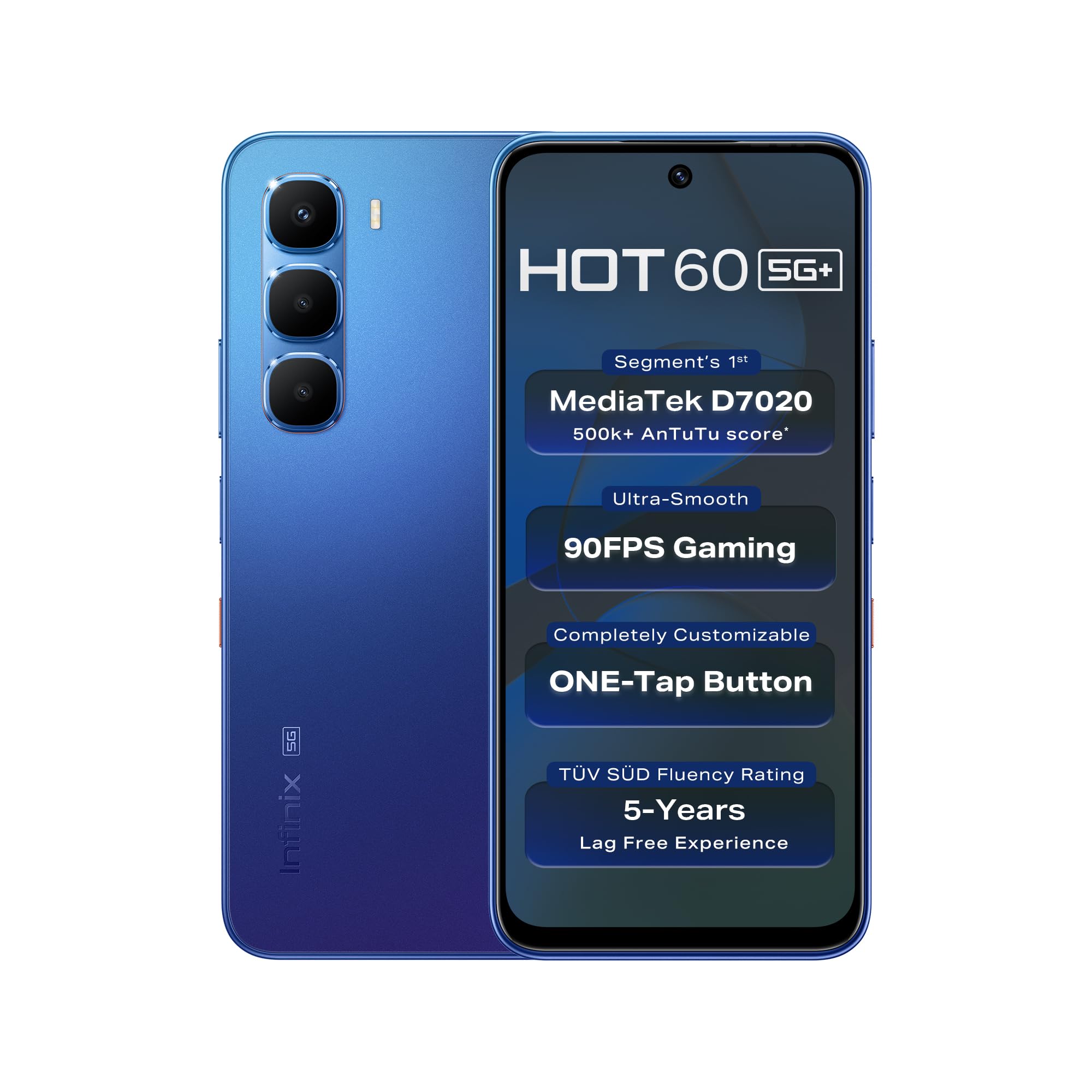 Infinix Hot 60 5G Smartphone (6 GB RAM, 128 GB Storage, 5200 mAh Battery) mobiles price comparison image