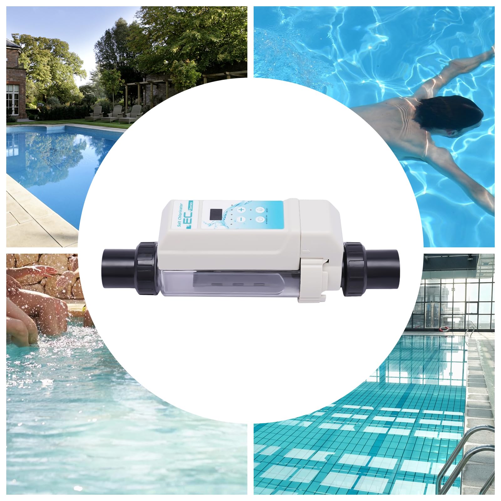 Disinfezione elettrolisi sale 8 g/h | disinfezione piscina | 2700 – 4500PPM | capacità 50 m³