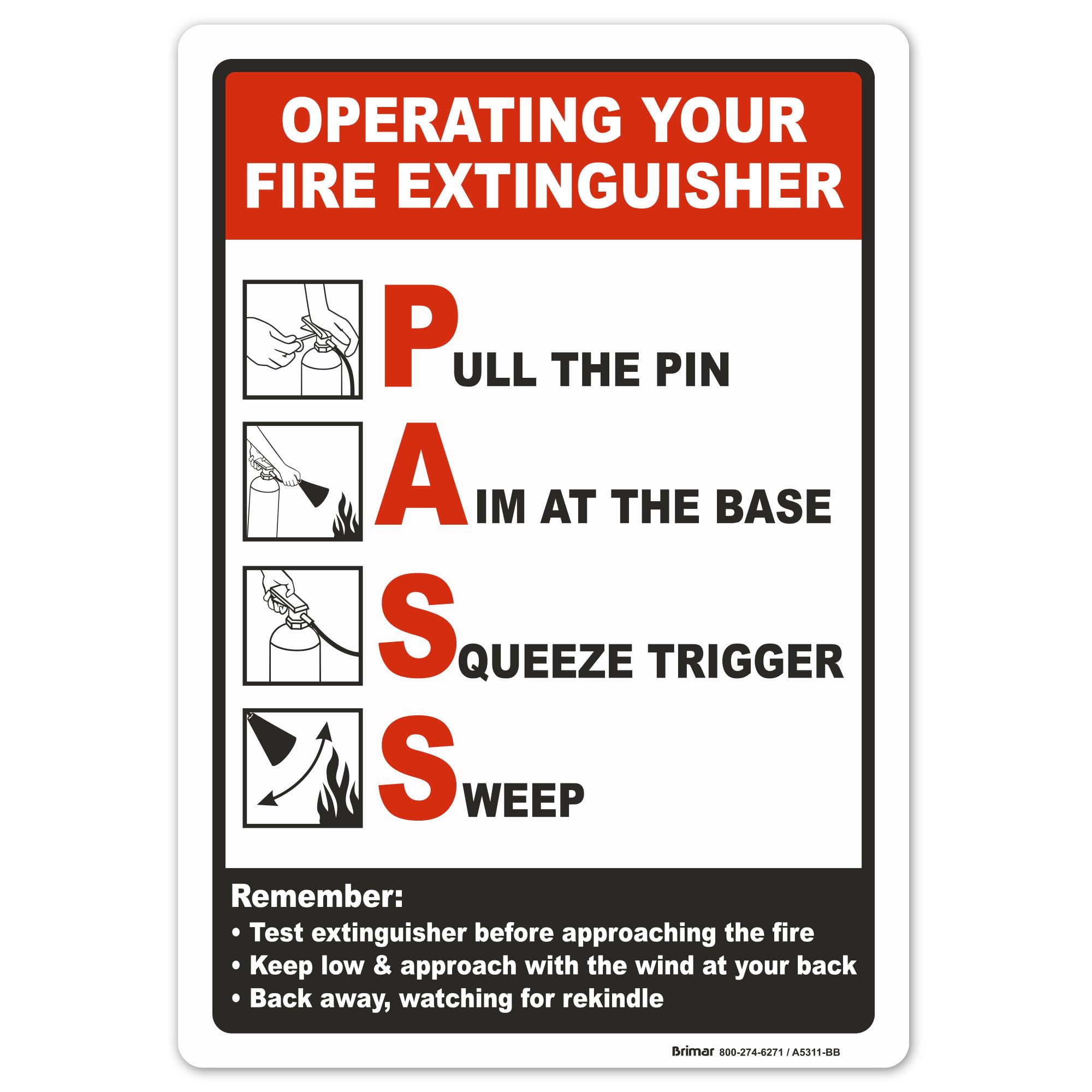 Panneau Operating Your Fire Extinguisher Brimar en vinyle InfiniStick durable