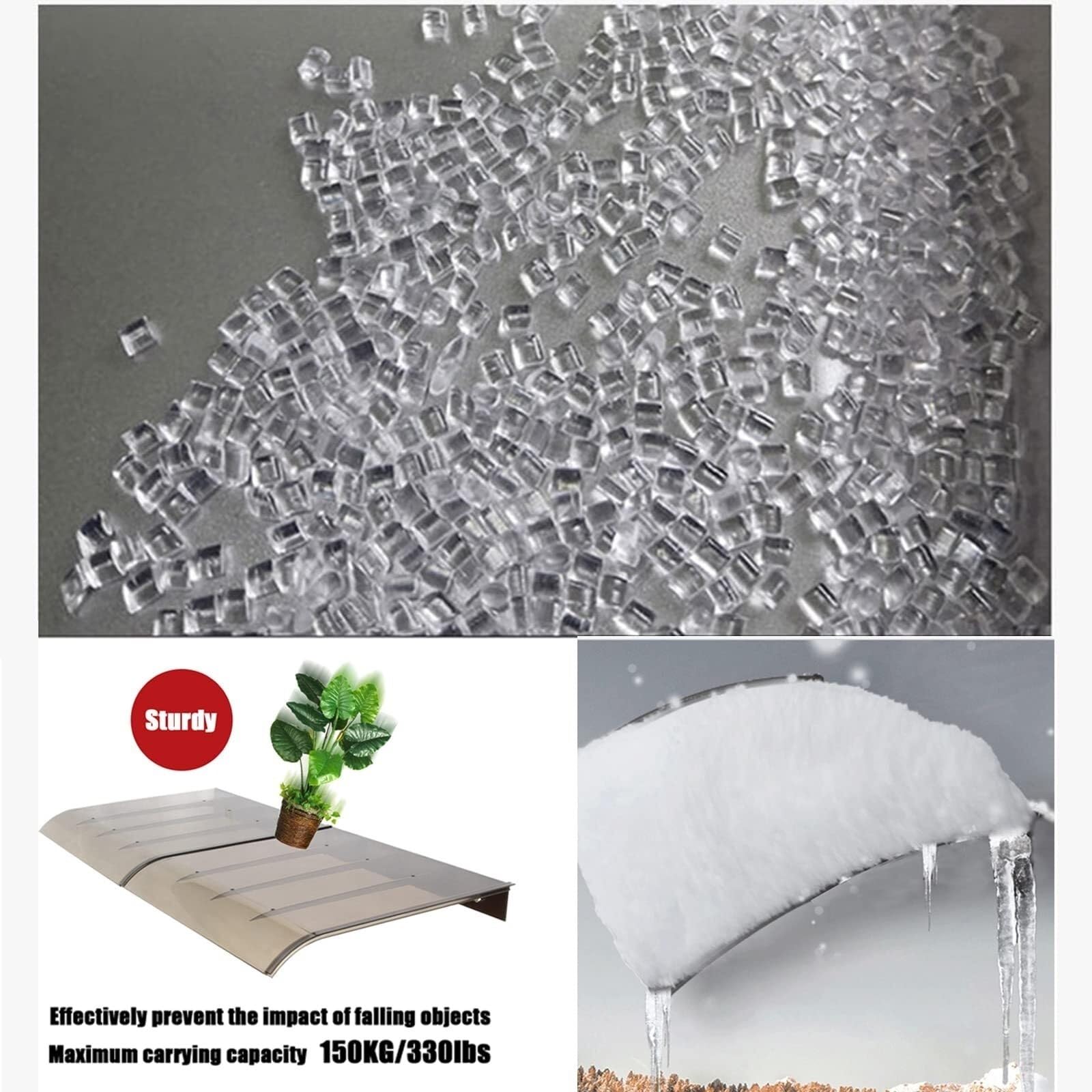 Vordach Für Haustür Überdachung Terrasse Haustürüberdachungen Länge 50-200cm Breite 40cm 50cm Große Größe Außenmarkise Regenschutz Sonnenschutz Winddichtes Haustür-vordach Türvordach Eingangsüberdachu