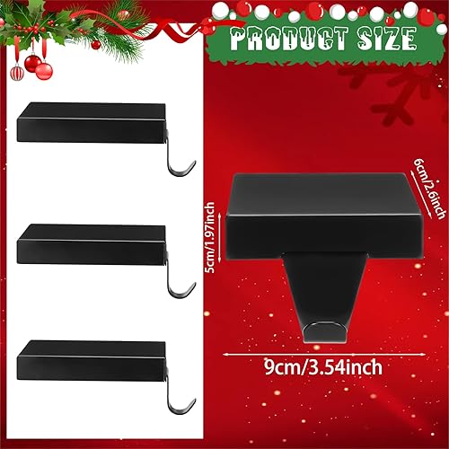 Miniatura 2 de Zonon Soportes de calcetines de Navidad de metal para manto, ganchos colgantes para calcetines de Navidad, soporte para calcetines para vacaciones,