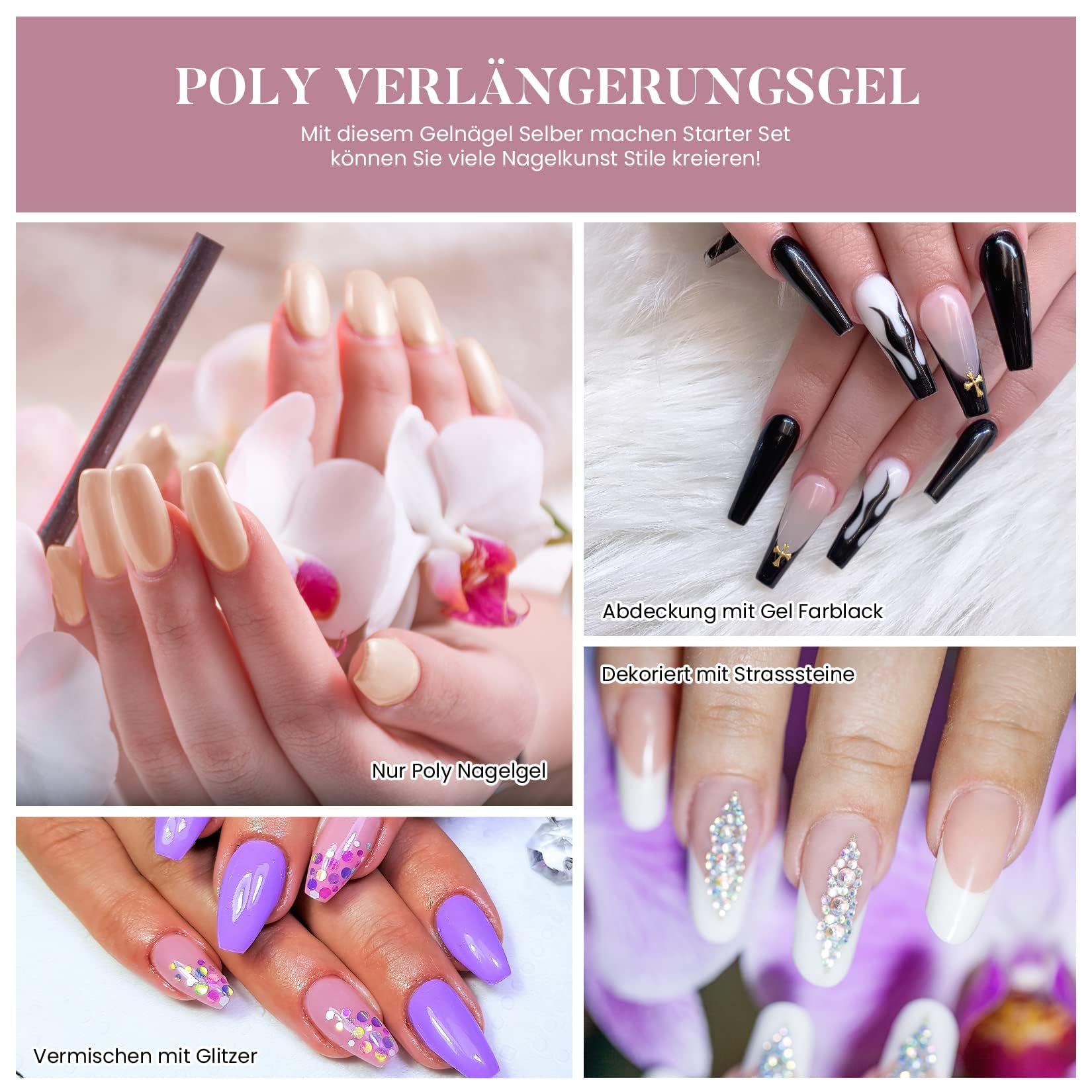 Kit Unghie Gel Completo Phoenixy con Lampada U V/LED 36W 8 Colori Smalto per Unghie + 4 Colori Gel Ricostruzione Unghie Kit Semipermanente Unghie Nail Art Set Professionale