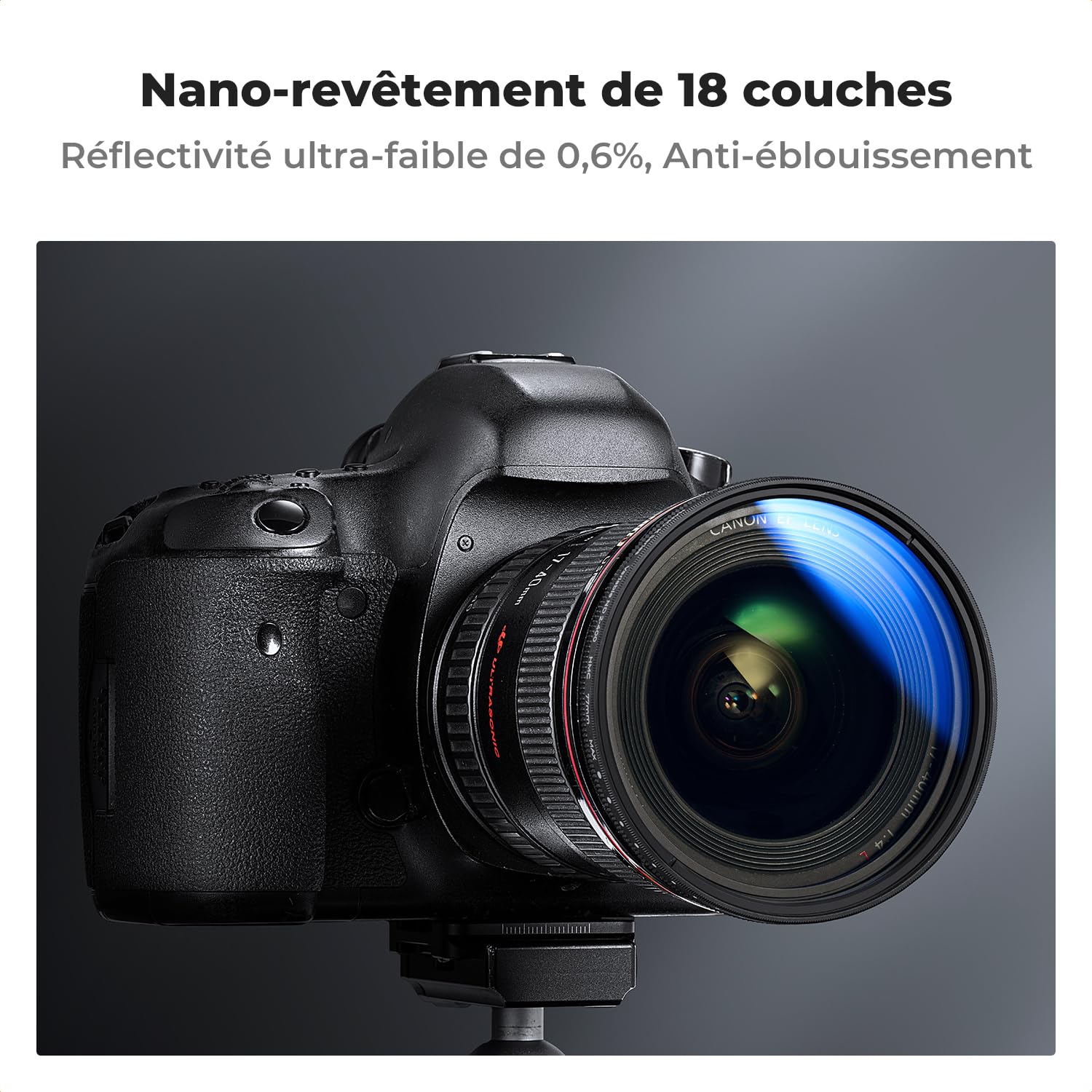 K&F CONCEPT 43mm Filtre ND2-400 Variable True Color 1-9 Stops Densité Neutre et 3 Chiffons de Nettoyage pour Objectif Appareil Photo (Nano-Klear Série)