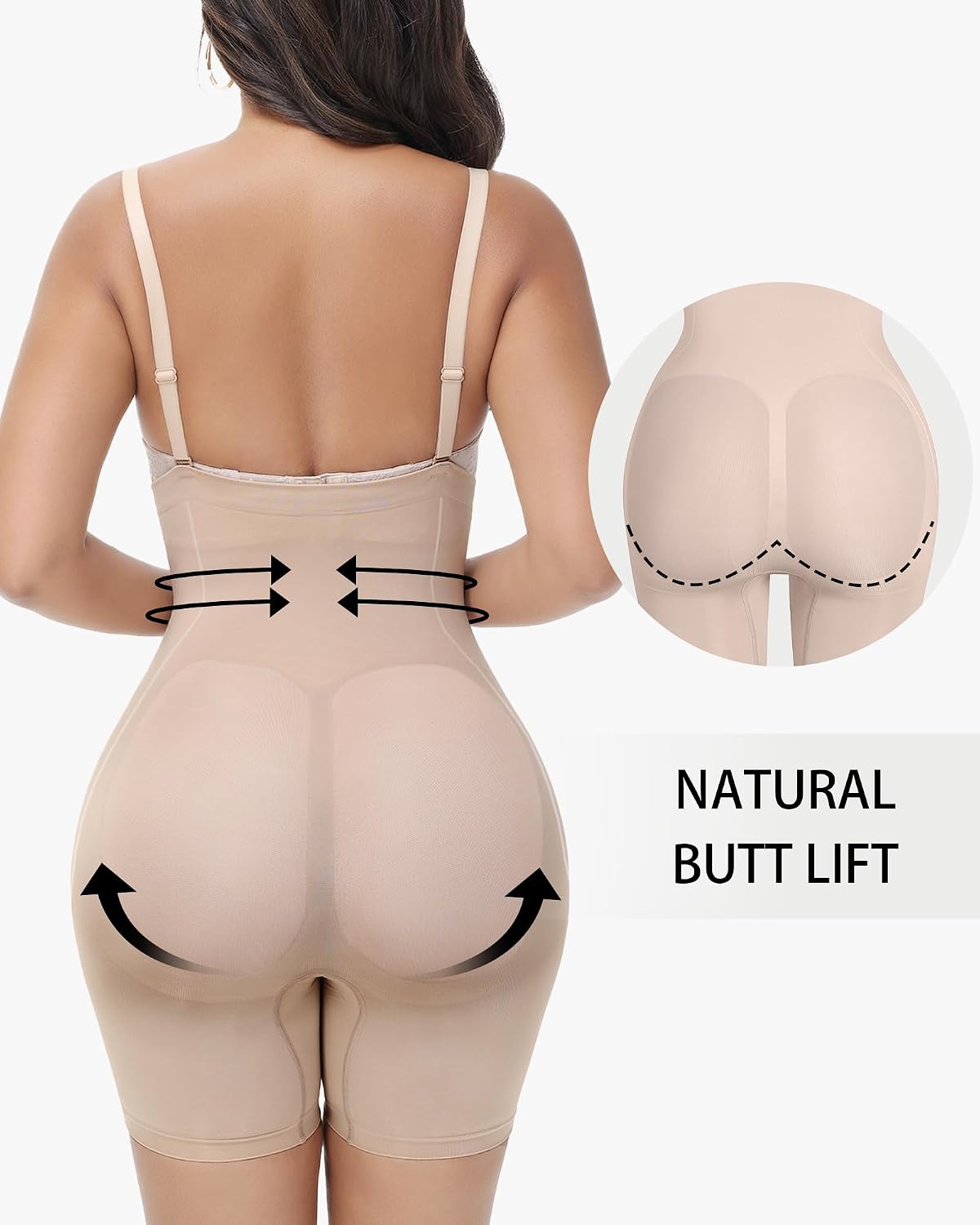 SHAPESHE Seamless Tummy Control Shapewear for Women Butt Lifting Shorts High Waisted Panties Strapless Fajas Colombianas