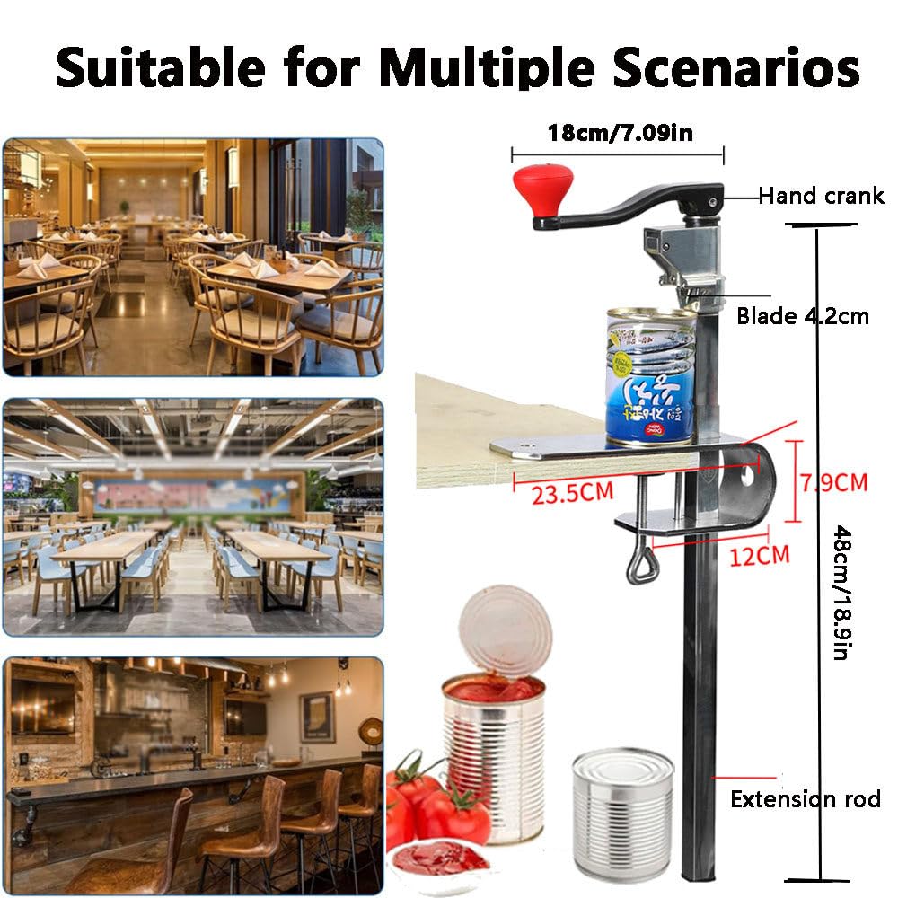 Abrelatas Comercial, Abrelatas Manual De Sobremesa De Acero Inoxidable, Abrelatas Industrial Para Latas Grandes, Abrelatas De Alta Resistencia, Abrelatas De Altura Ajustable,48CM