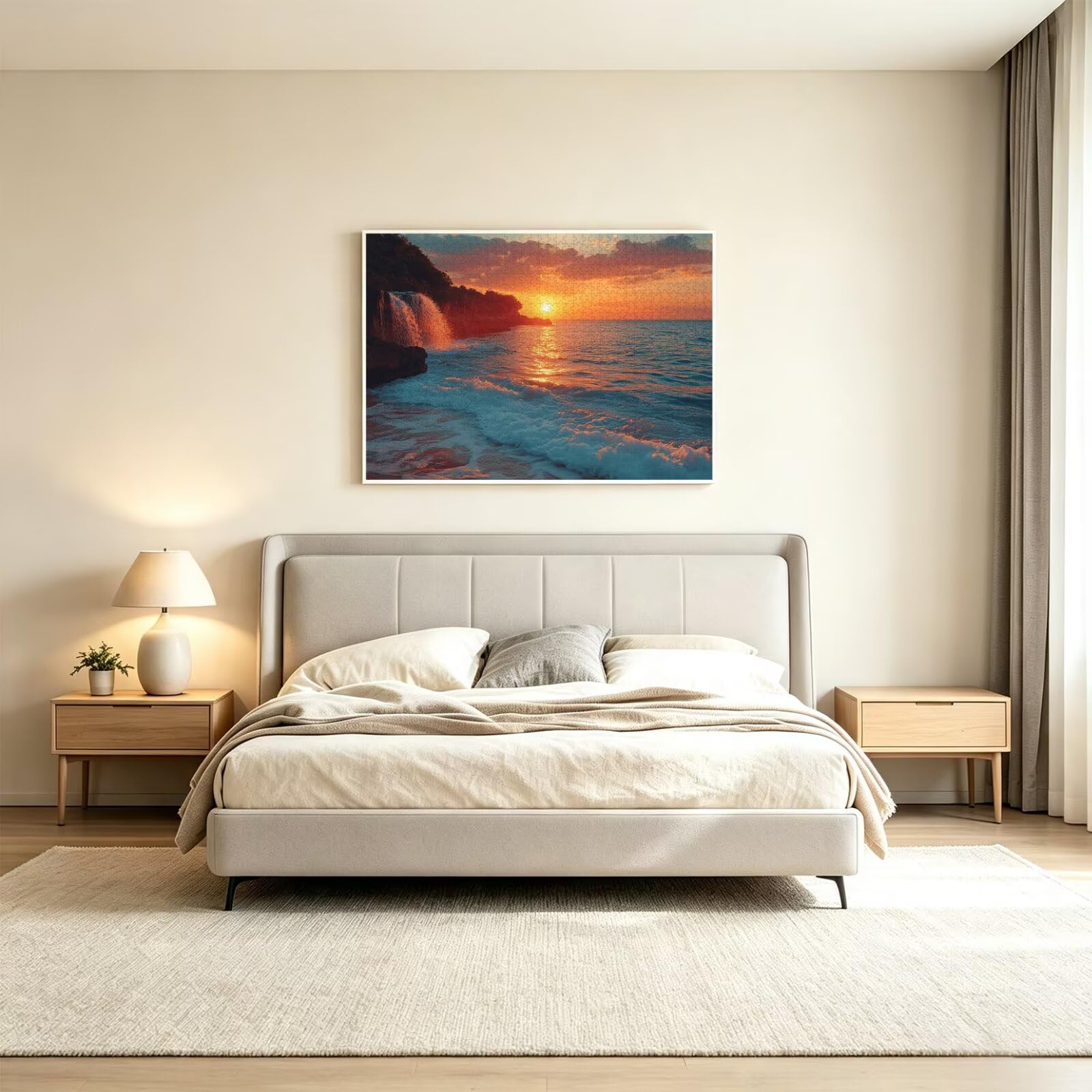Puzzle 1500 Pièces Coucher de Soleil Puzzles Les Vague de océan n-436