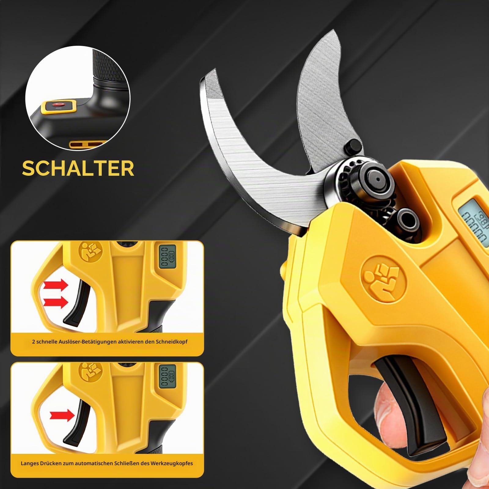 WingFly Akku Astschere, Elektrisch Gartenschere für Dewalt 18V,20v