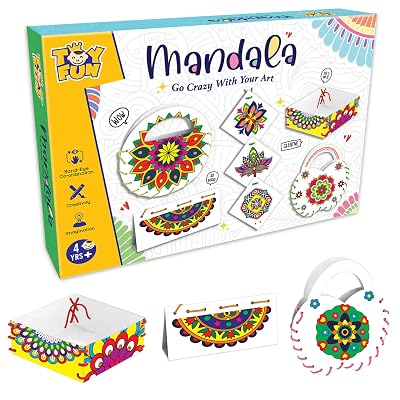 TOY FUN Mandala Art Magic Craft Game DIY Kit for Kids 5 to 8 Years | Birthday Gift | Colouring Game | Purse, Wall Hangin