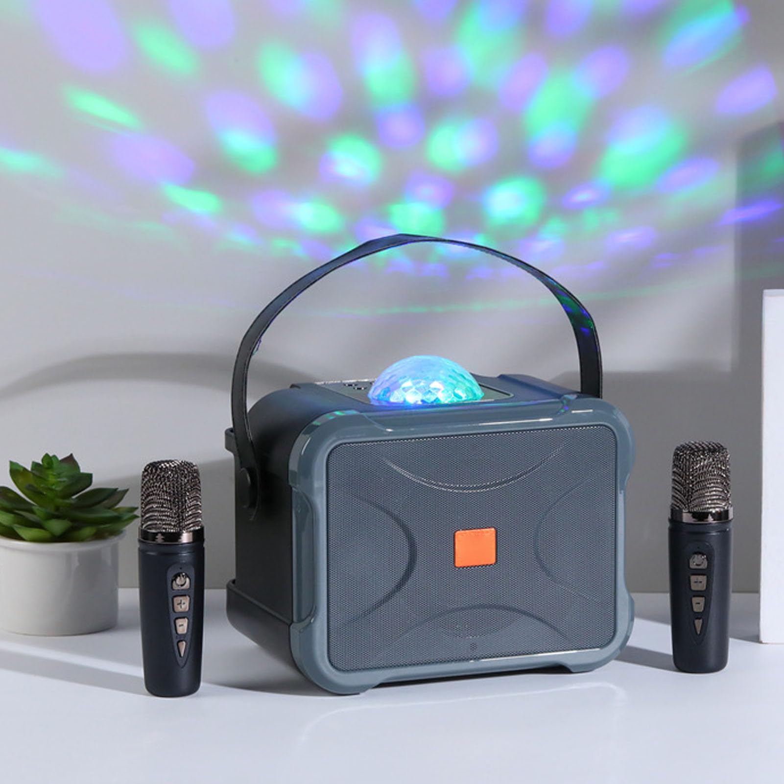 Altoparlante Bluetooth Wireless Capacità della Batteria Portatile 2400mAh Kit Macchina per Karaoke Doppio Microfono Suono Potente Connessione Stabile per Viaggi per Bambini