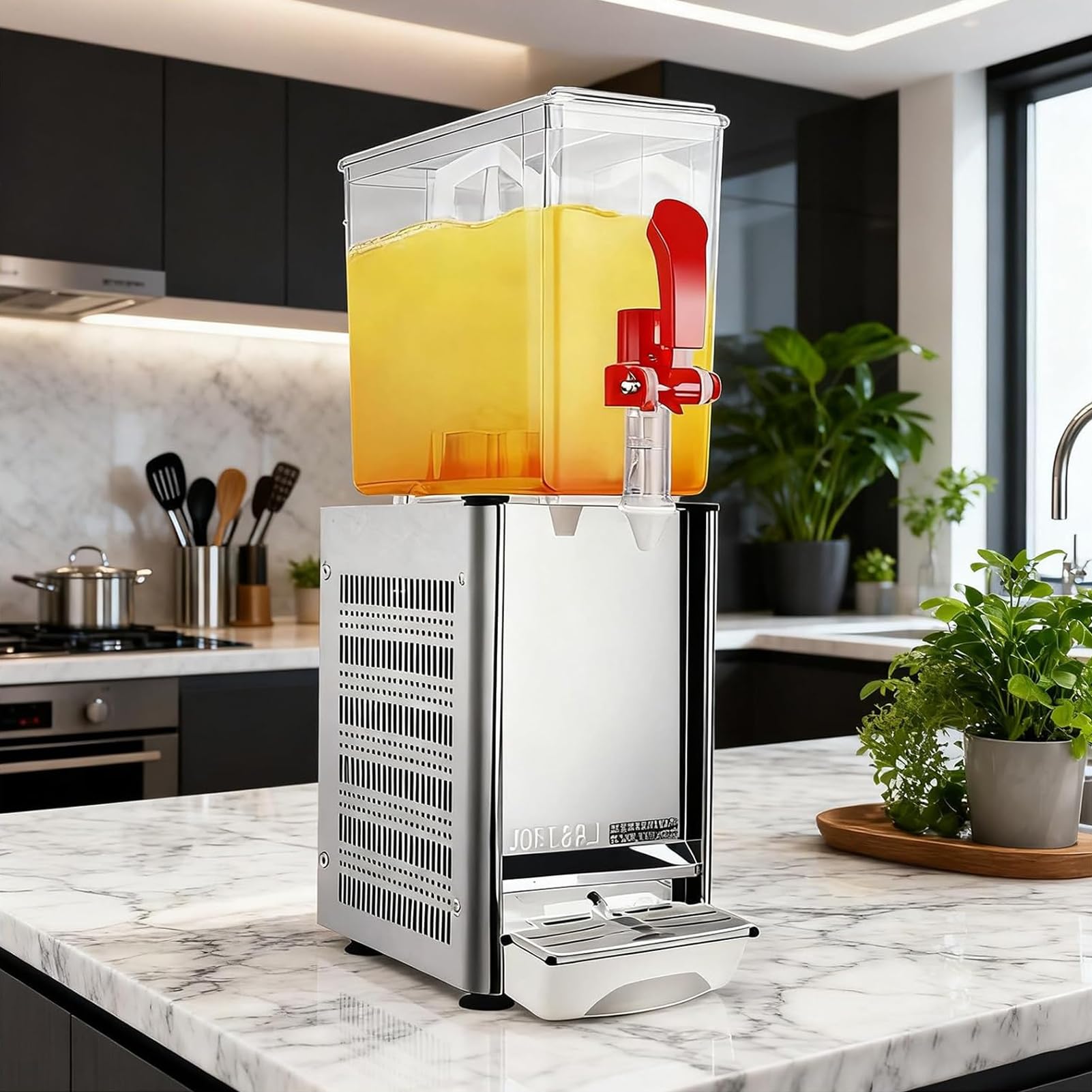 LYJIANGXIN Commercial Beverage Dispenser, 1/2 Tanks 10L Per Tank Juice Dispenser, Maquina para Aguas Frescas, 180w/280w Stainless Steel Ice Tea Drink Machine, For Cold Drink Restaurant Bar Party