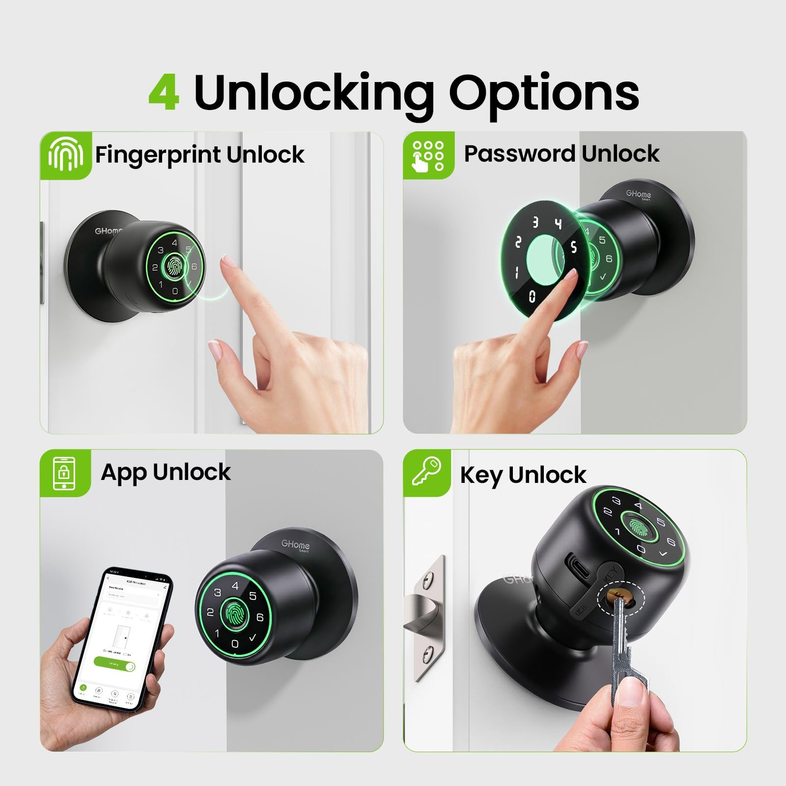 GHome Smart Door Lock - Fingerprint & App Control -2 GHome Smart Door Lock - Fingerprint & App Control -2
