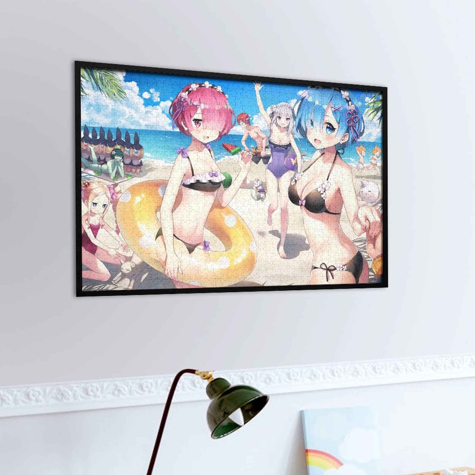 レム 水着 パズル フレーム付き Amazon.co.jp: ジグソーパズル 萌え アニメ柄 Reゼロから始める異世界
