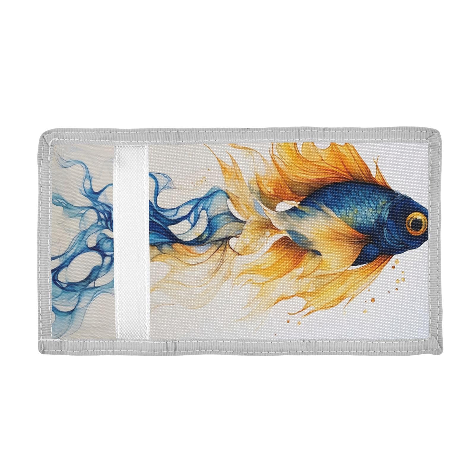 FOLIOSA Kids Wallet for Boys Girls Fish Surreal Print Youth Wallet with Zipper Pocket Card Holders, Novelty Wallet 4.9×2.9 in