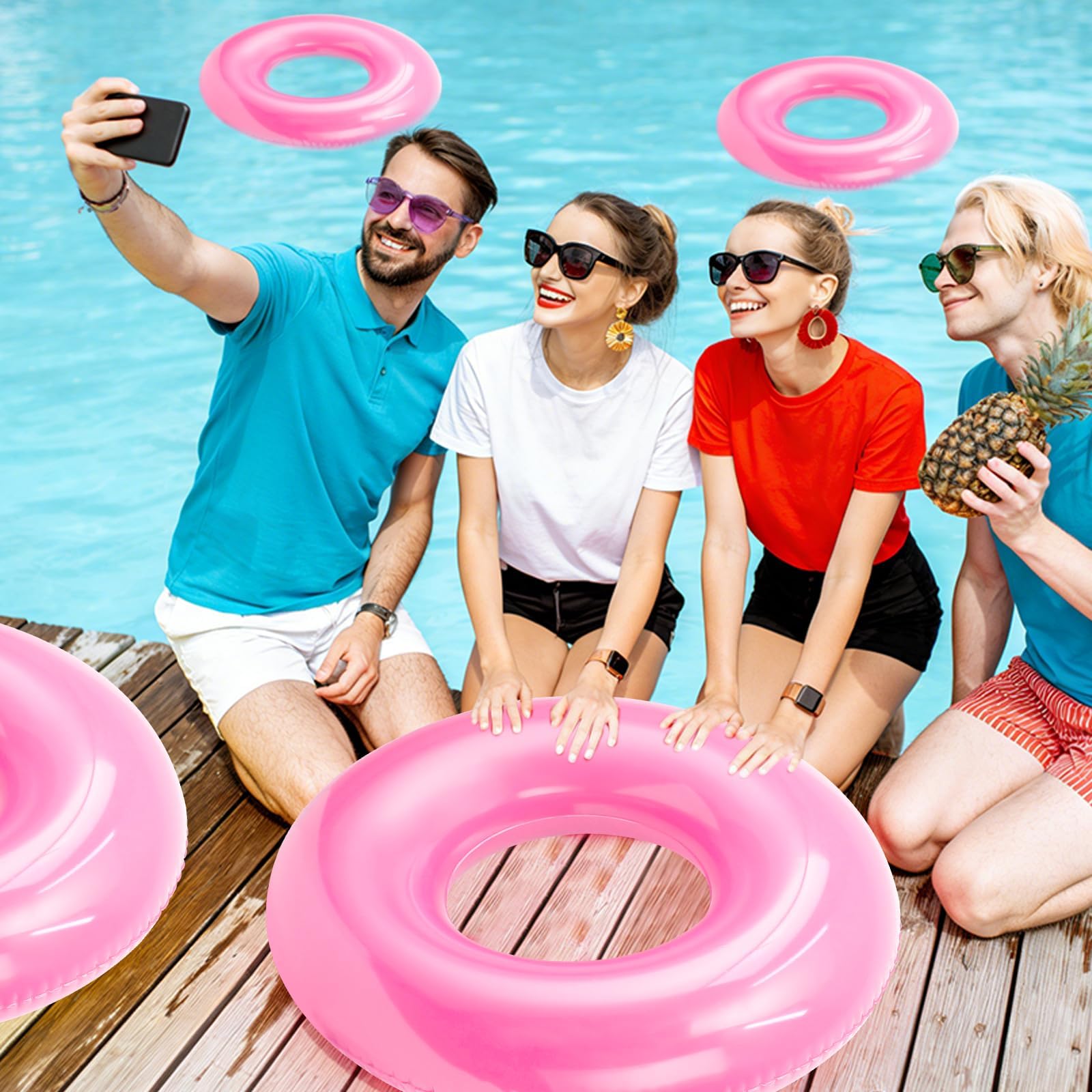 Galleggiante gonfiabile per piscina, 71 cm, per adulti, per spiaggia, piscina, feste di addio al nubilato