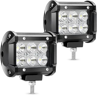 AUTOSAVER88 4 Inch LED Pods 18W Flood LED Light Bar – IP68 Driving Fog Light Off Road Work Light for SUV ATV UTV Motorcycles Van Camper Wagon Car Pickup Truck Boat, Side Shooter LED Pods (Pack of 2)