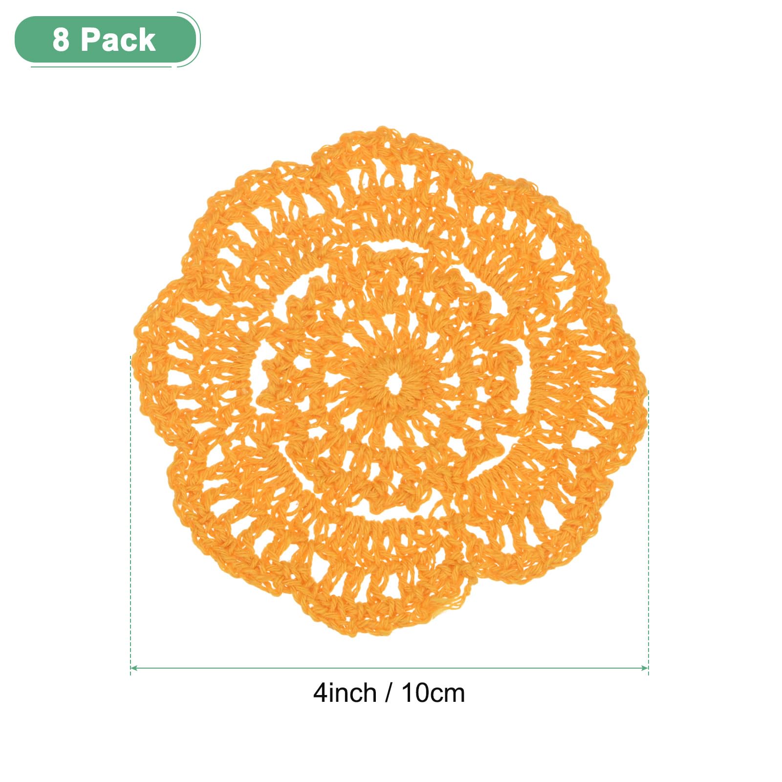 M METERXITY 8-Pack Handmade Crochet Coasters - Image 3