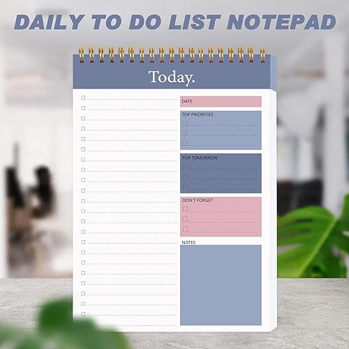 Miniatura 5 de Bloc de notas para lista de tareas, uso diario, agenda, 9.5 x 6.7 pulgadas, para mañana, no olvidar, notas, sin fecha, para organización personal,