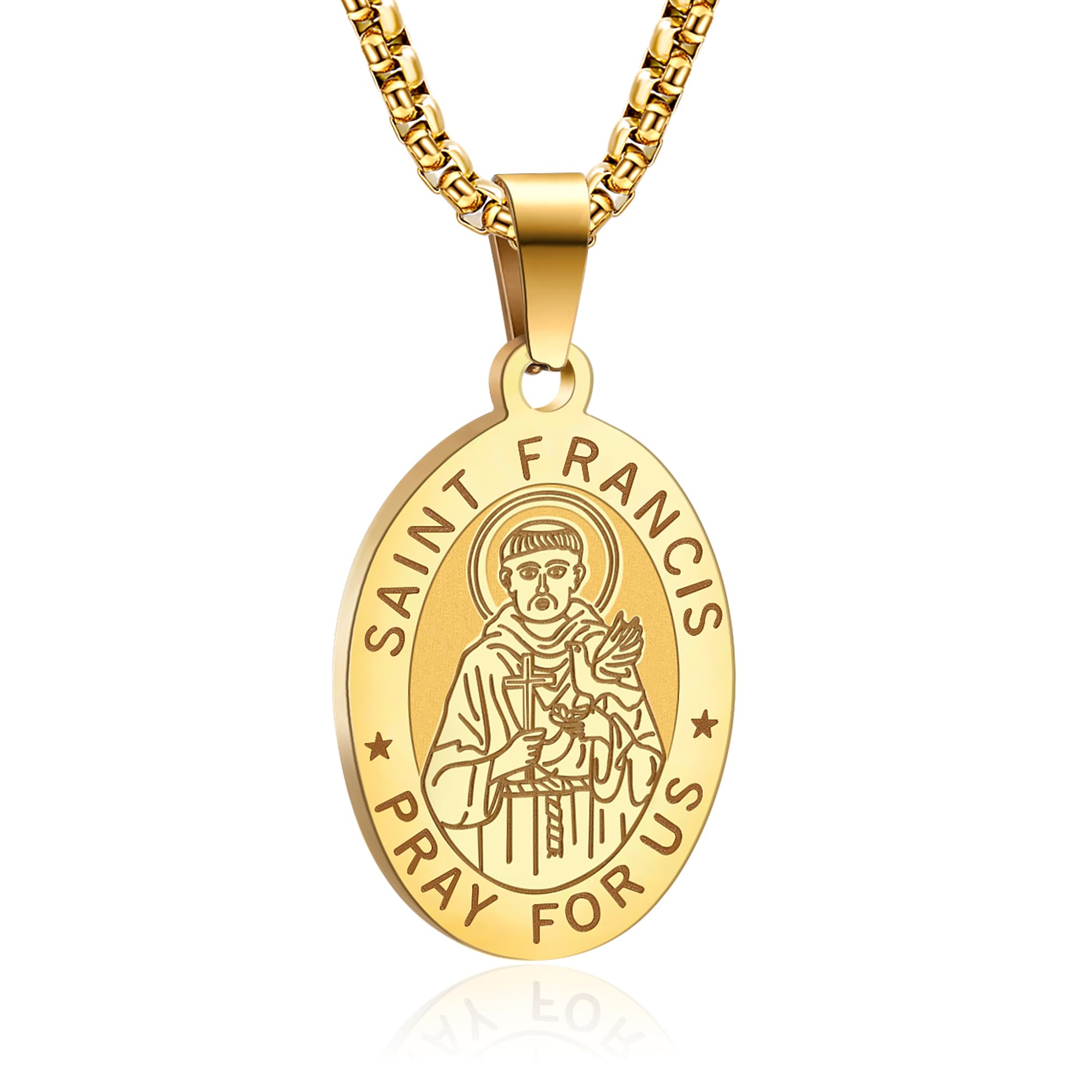 YAUMATEA Patron of Saint Necklace, St. Michael/Virgin Mary/St. Raphael/St. Jude/St. Christopher/St. Benedict/St. Joseph/St. Patrick/St. Francis/St. Florian/St. Thomas/St. Anthony, Protection &