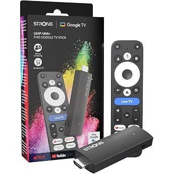 STRONG LEAP-UNA+ Streaming TV Stick with Android 14 | HDR10+, HLG, Bluetooth 5, Voice Control, Streaming Device for FHD Smart