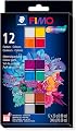 STAEDTLER FIMO Professional Basic, ofenhärtende Modelliermasse, 12 × 25 g