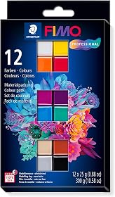 STAEDTLER FIMO Professional Basic, ofenhärtende Modelliermasse, 12 × 25 g