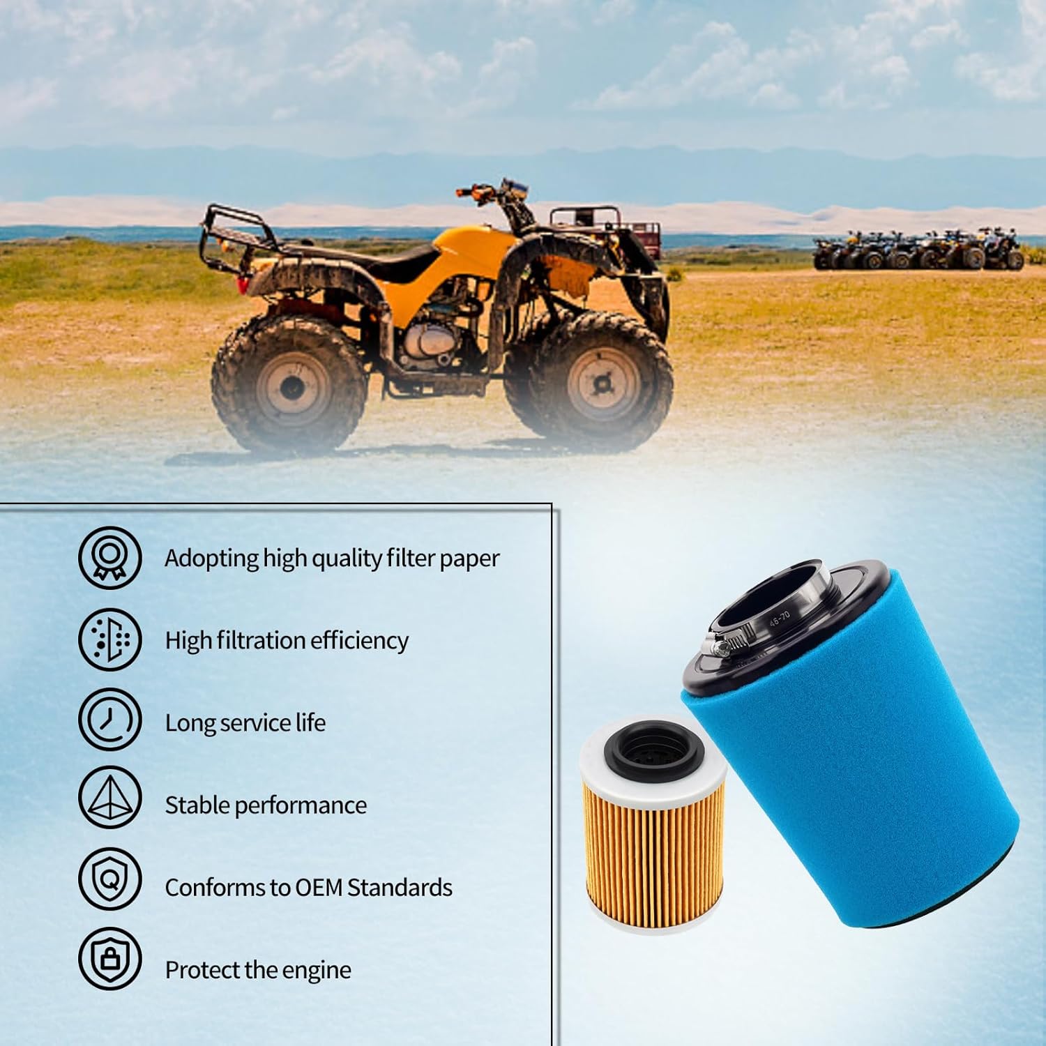TIANYAN 0800-112000 Air Filter+0800-011300 Oil Filter kits for CFMoto ZForce 800 EX SSV Trail EPS Sport 2015-2019;UForce 500 800 EX SSV 2015-2020;CForce 400 500 600 800 HO EPS 2016-2020