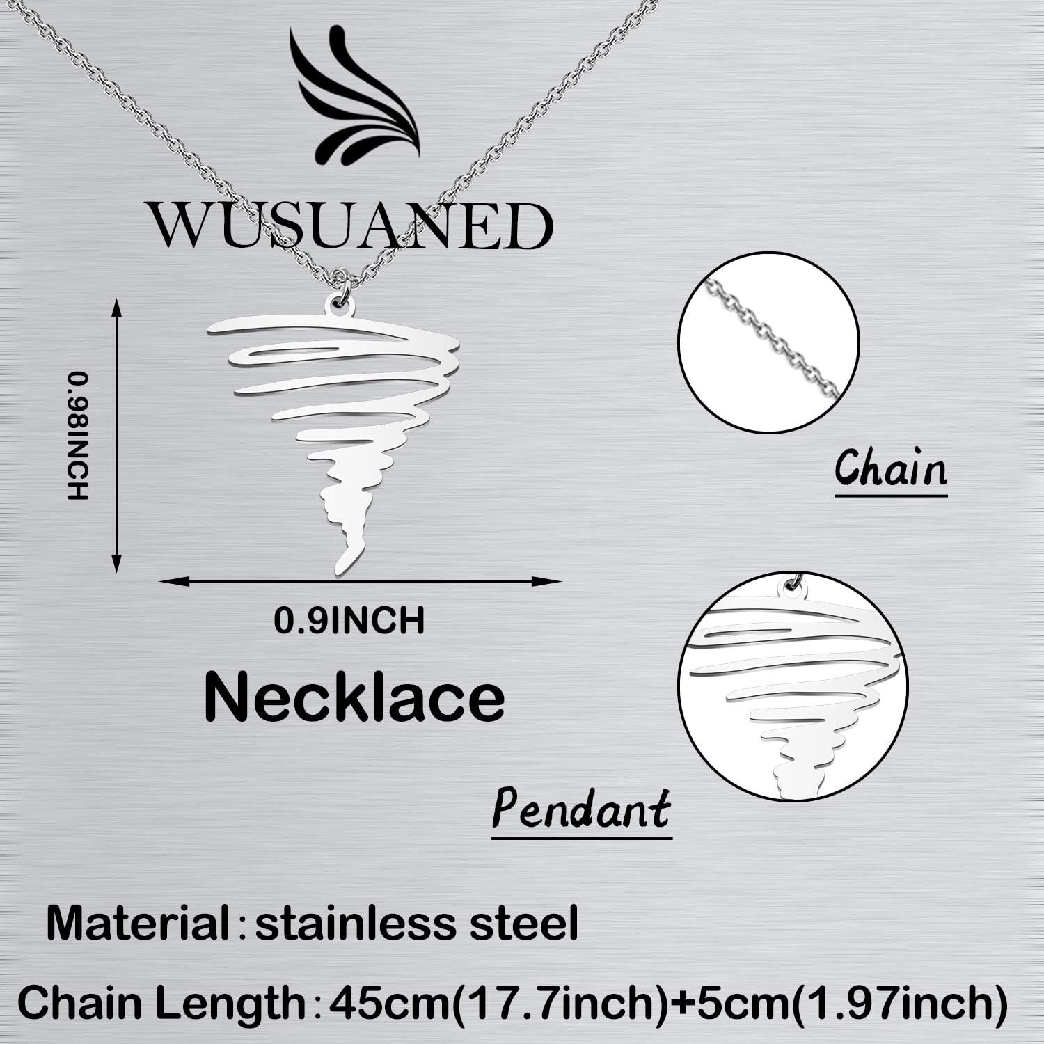 WUSUANED Funny Hurricane Necklace Storm Tornado Chaser Jewelry Hurricane Gift Meteorology Gift