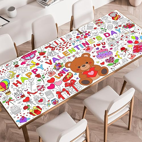 Valentines Tablecloth Decorations, Valentines Crafts for Kids, Essentials Valentine Day