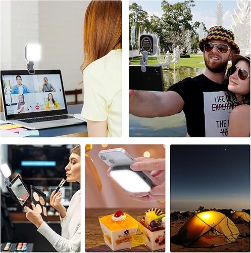 Miniatura 4 de Newmowa Luz magnética para selfie para teléfono, clip recargable en mini luz de video para teléfonoportátilcámara, 3 modos de luz de relleno para