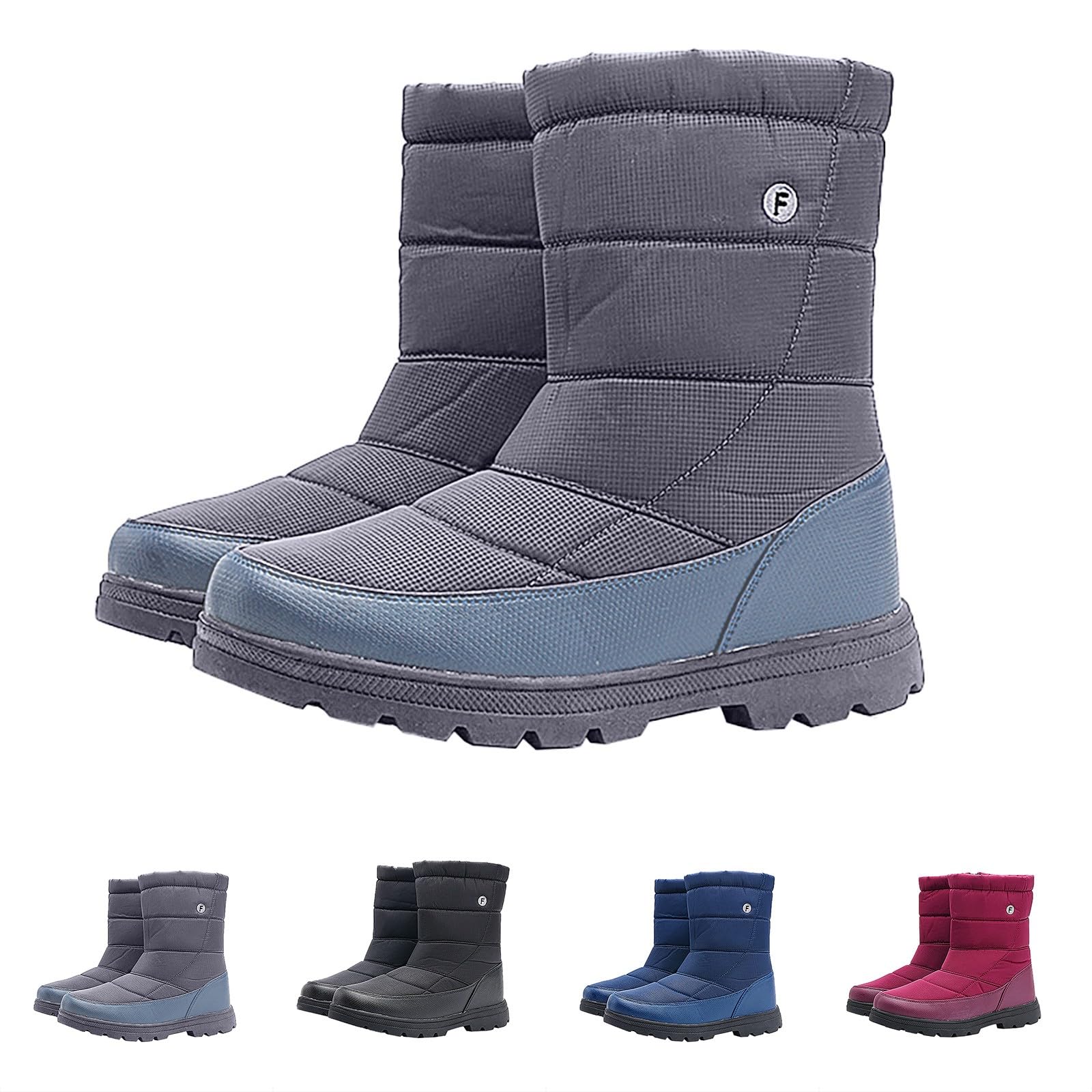 Warme Winterstiefel Herren Warm Gefüttert Mid Boots Winterboots