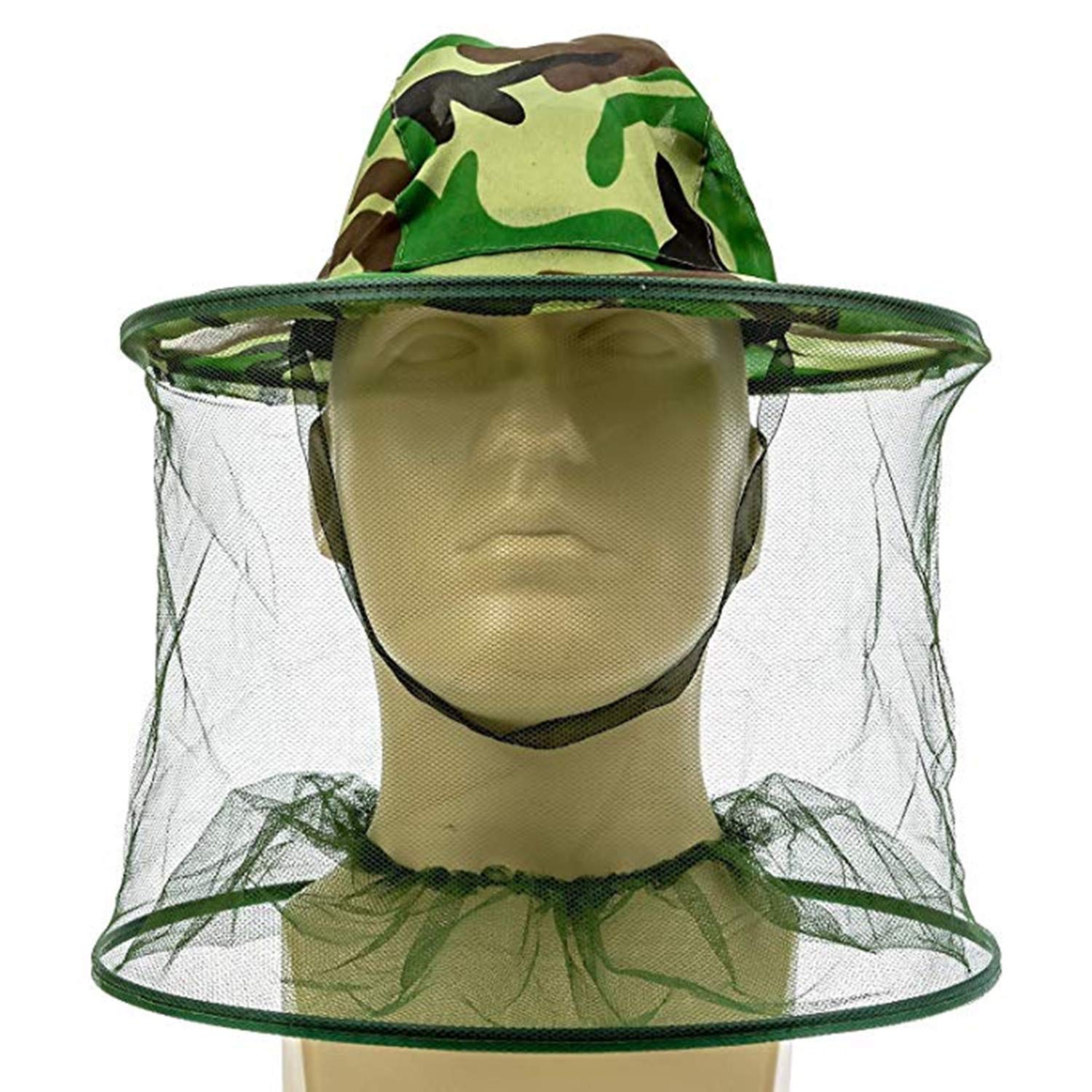 2 Cagoules Anti-moustiques Camouflage - Pour Apiculture, Pêche, Camping - Filet Protection Visage, Toile Respirante
