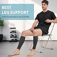 Vista 6 de KEKING Mangas de compresión de pantorrilla para hombres y mujeres, mangas de compresión de piernas, calcetines de compresión sin pies para correr