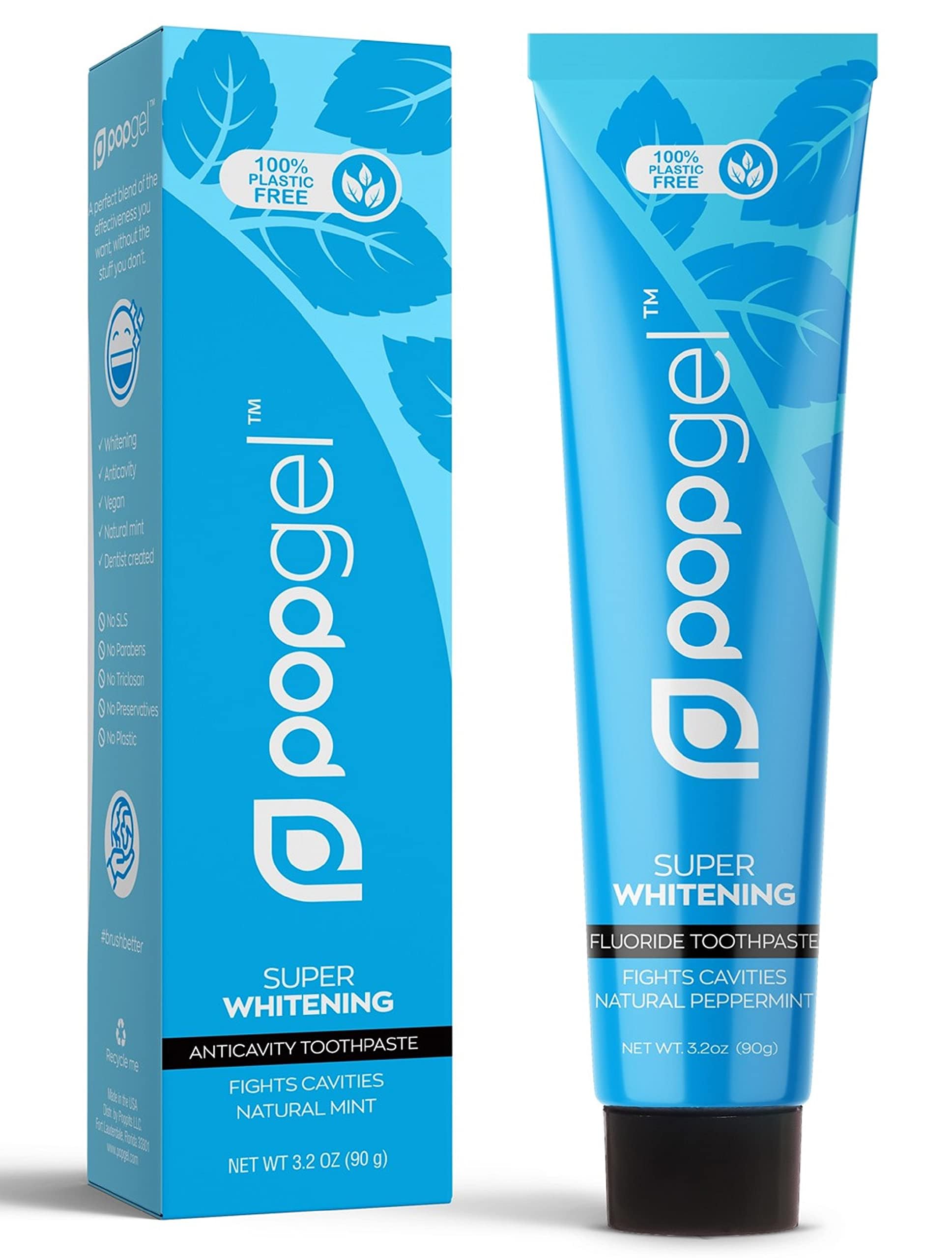 Photo 1 of PopGel Super Whitening Toothpaste - 100% Plastic Free Toothpaste (Natural Peppermint)