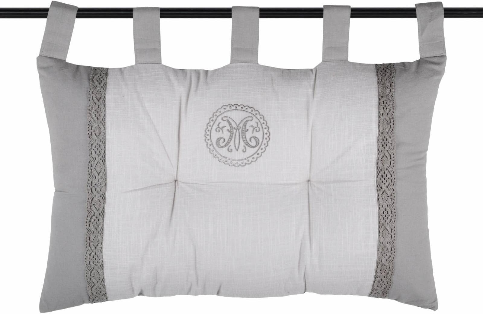 LOVELY CASA Marie Bed Head 45 x 70 cm, Cotton, Grey