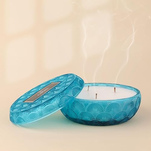 Miniatura 2 de Vela perfumada 100% cera de soja, aroma a hielo de bayas, cuenco decorativo de vidrio en relieve, aceites naturales, ideal para aromaterapia, libre